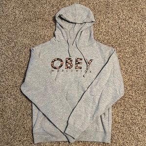 OBEY - pullover hoodie. Size Large. Grey.